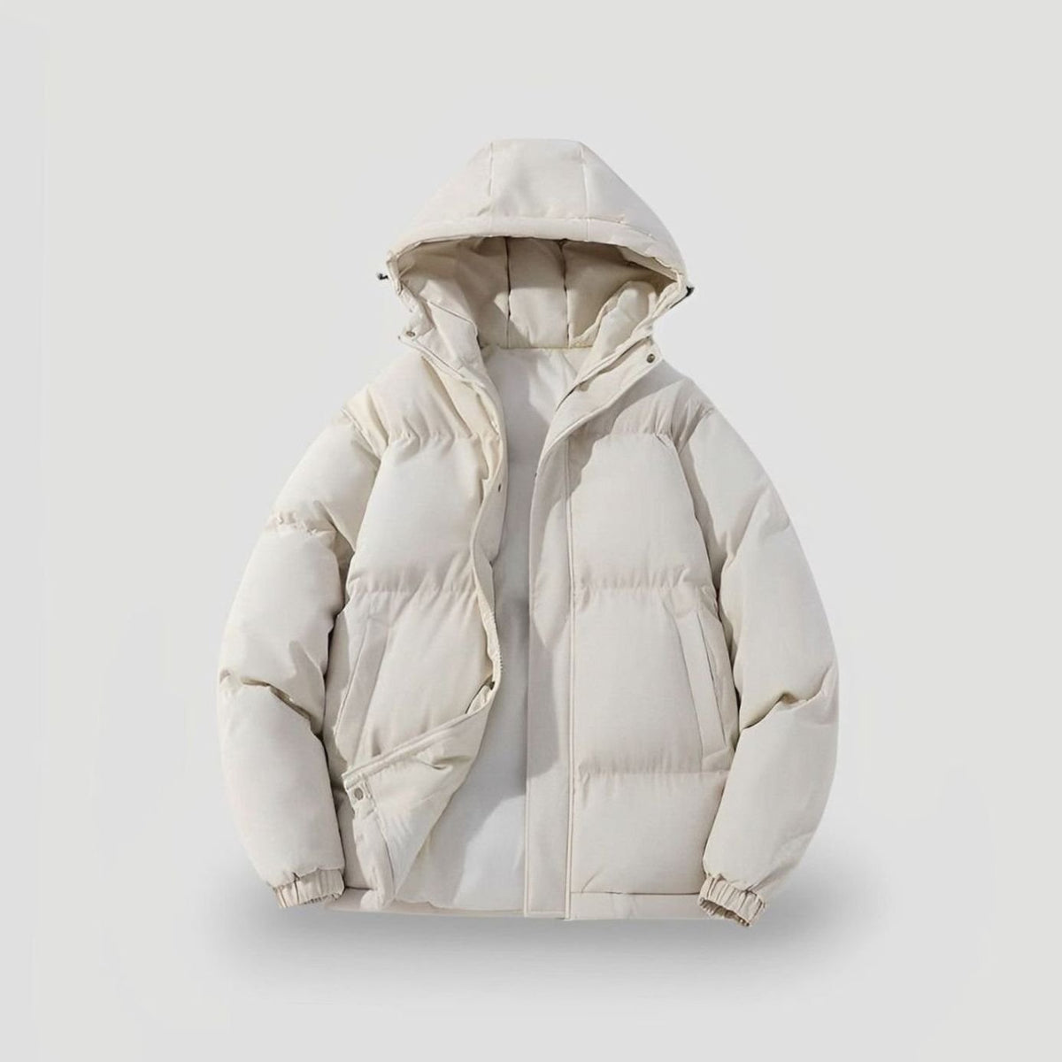 Women's Oversized Hooded Puffer Jacket - White