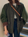 Women's Oversized Utility Jacket - Army Green