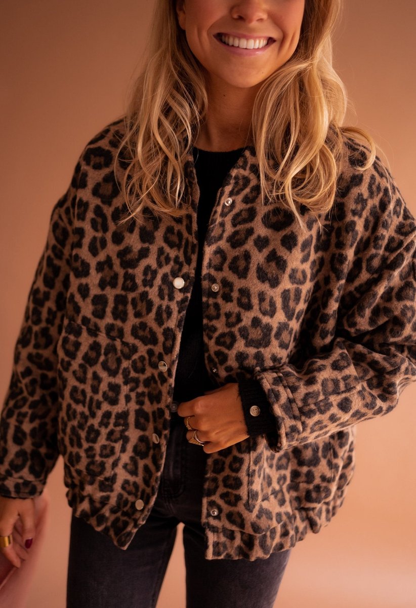Women's Leopard Print Quilted Jacket