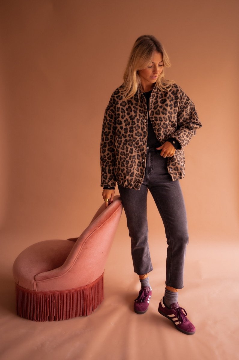 Women's Leopard Print Quilted Jacket