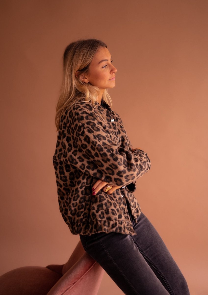Women's Leopard Print Quilted Jacket