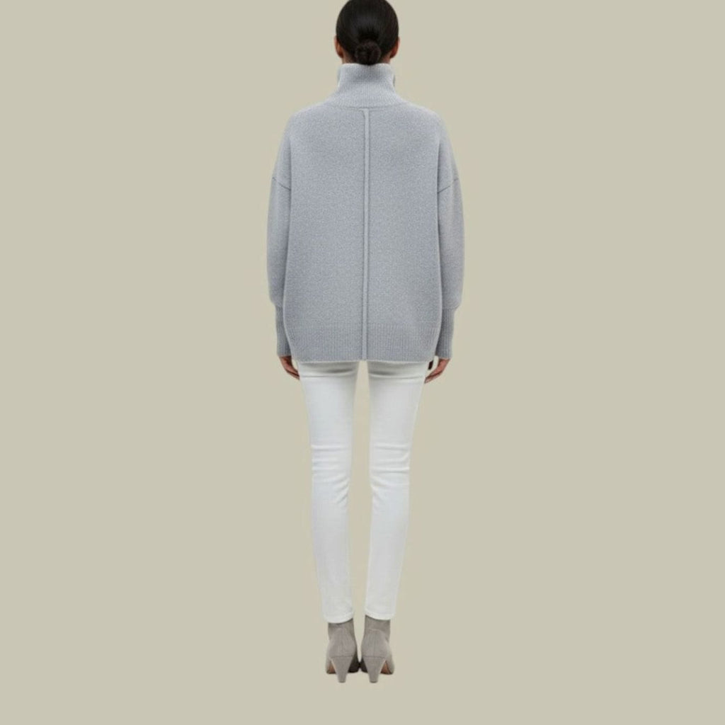 Women's Oversized Chunky Turtleneck Knit Sweater - Khaki