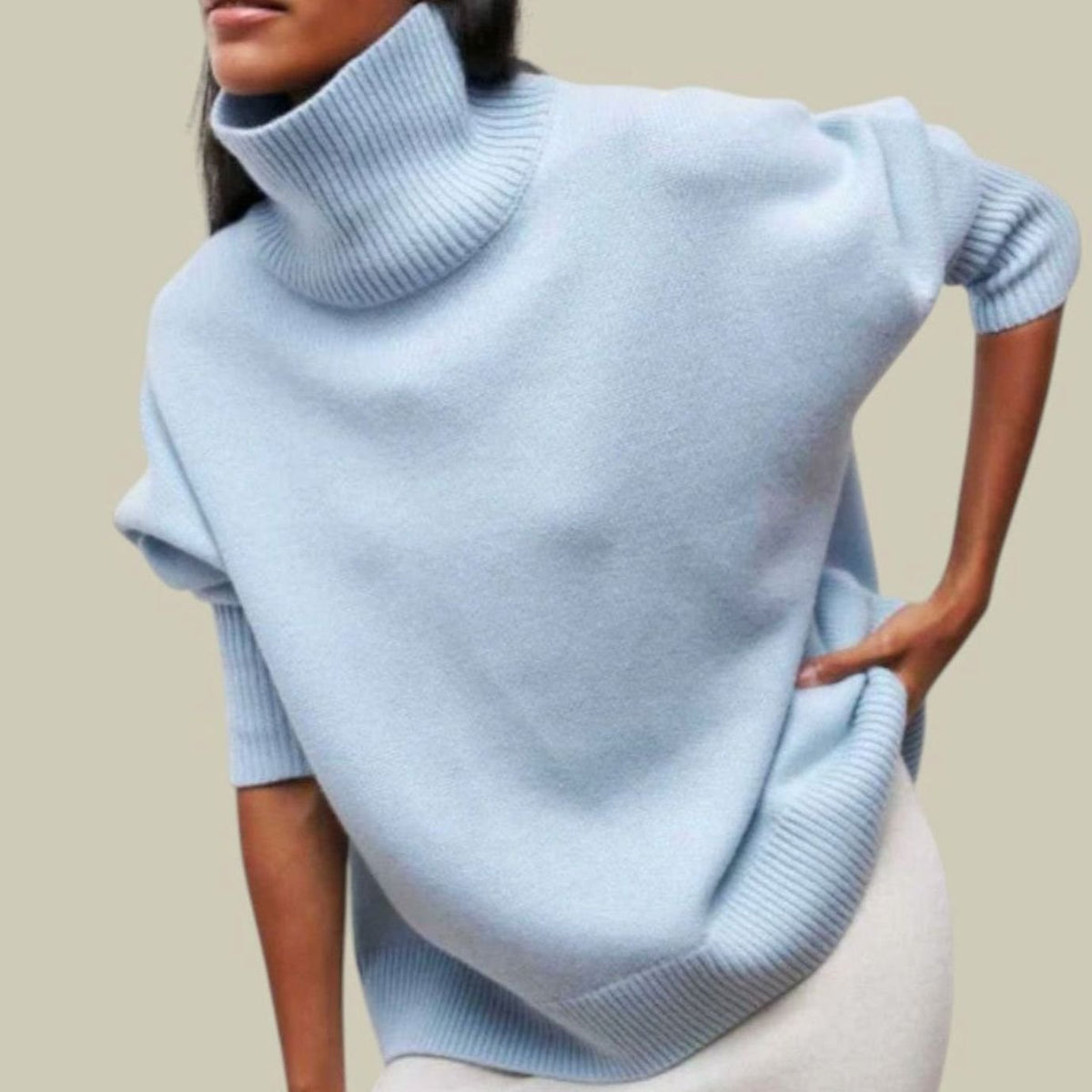 Women's Oversized Chunky Turtleneck Knit Sweater