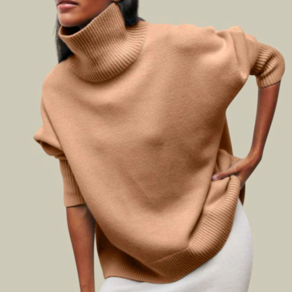 Women's Oversized Chunky Turtleneck Knit Sweater