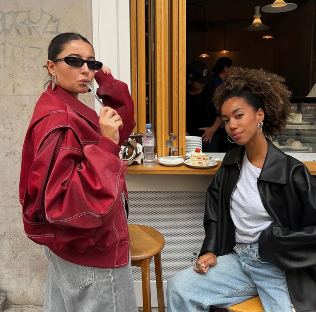 Women's Oversized Contrast-Stitch Bomber Jacket