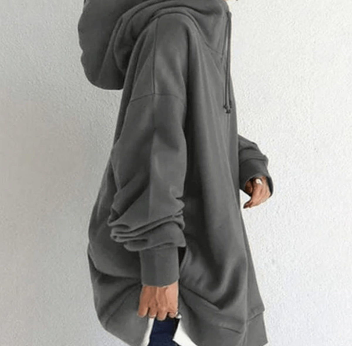 Women's Oversized Longline Full-Zip Hoodie