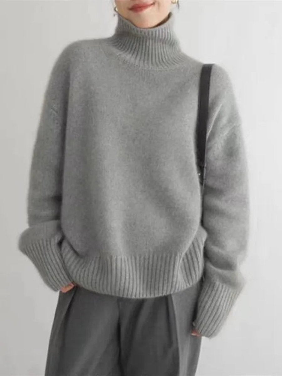 Women's Oversized Turtleneck Soft Knit Sweater