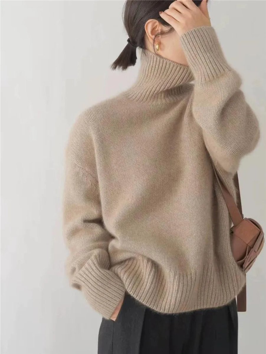 Women's Oversized Turtleneck Soft Knit Sweater