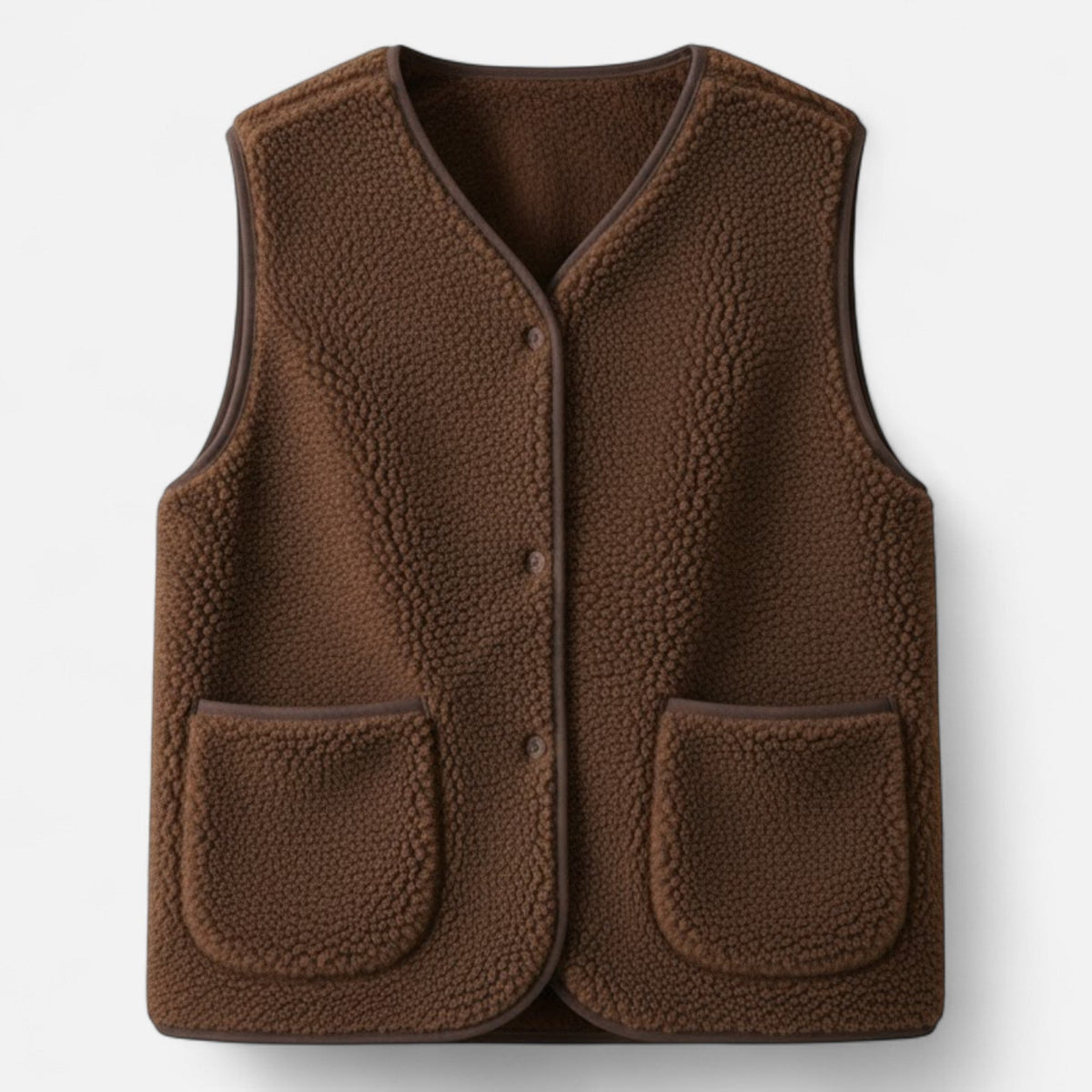 Women's Plush Soft Knit Blend Vest - Dark Coffee