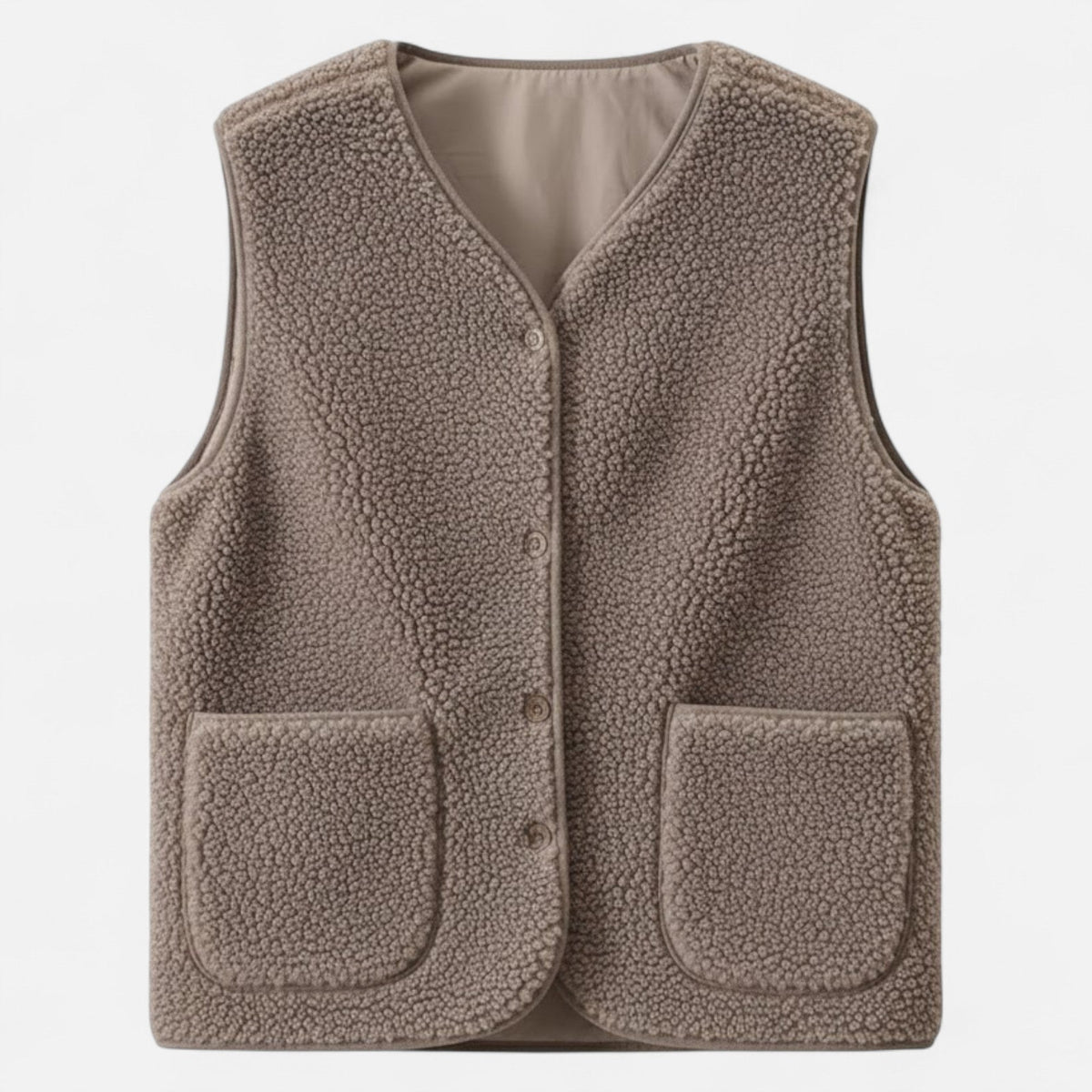 Women's Plush Soft Knit Blend Vest - Light Coffee