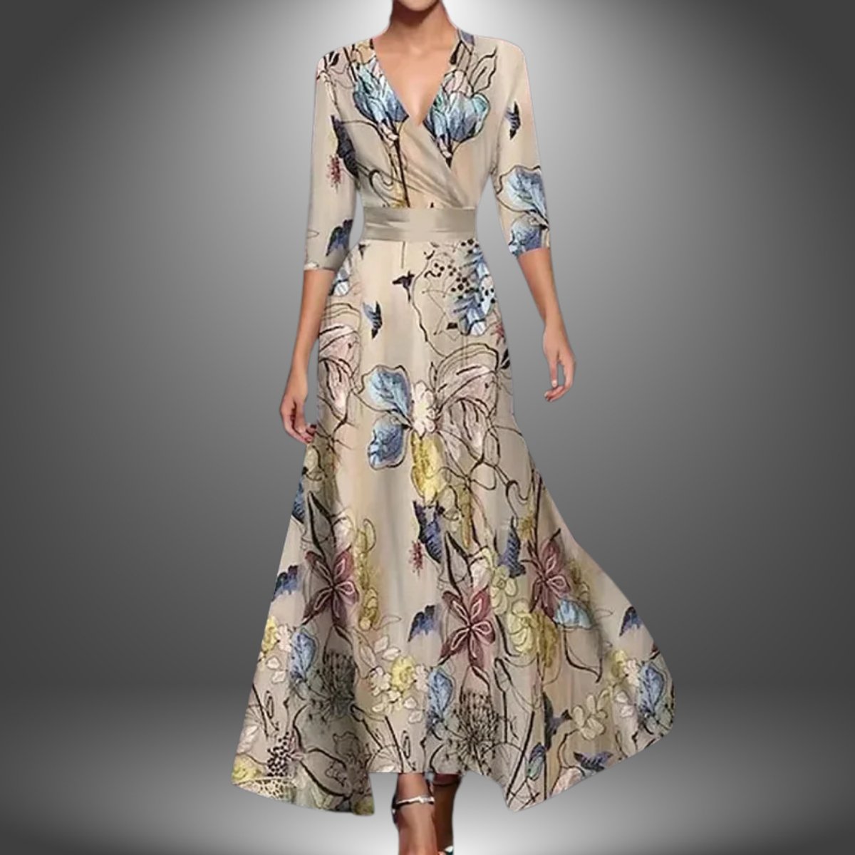 Women's Printed 3/4 Sleeve Wrap Dress