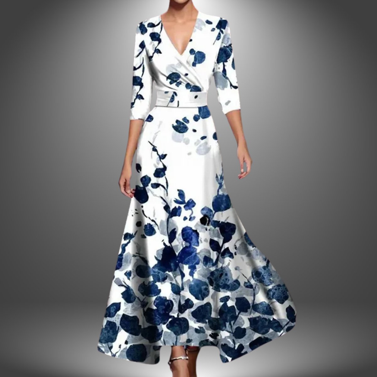 Women's Printed 3/4 Sleeve Wrap Dress