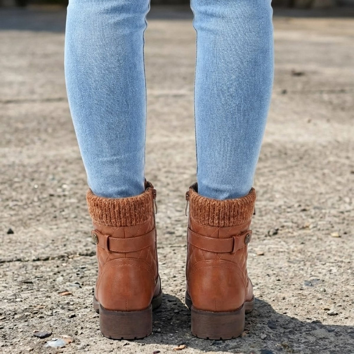 Women's Quilted Lace-Up Side Zip Ankle Boots