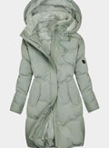 Women's Quilted Hooded Fleece-Lined Parka - Green