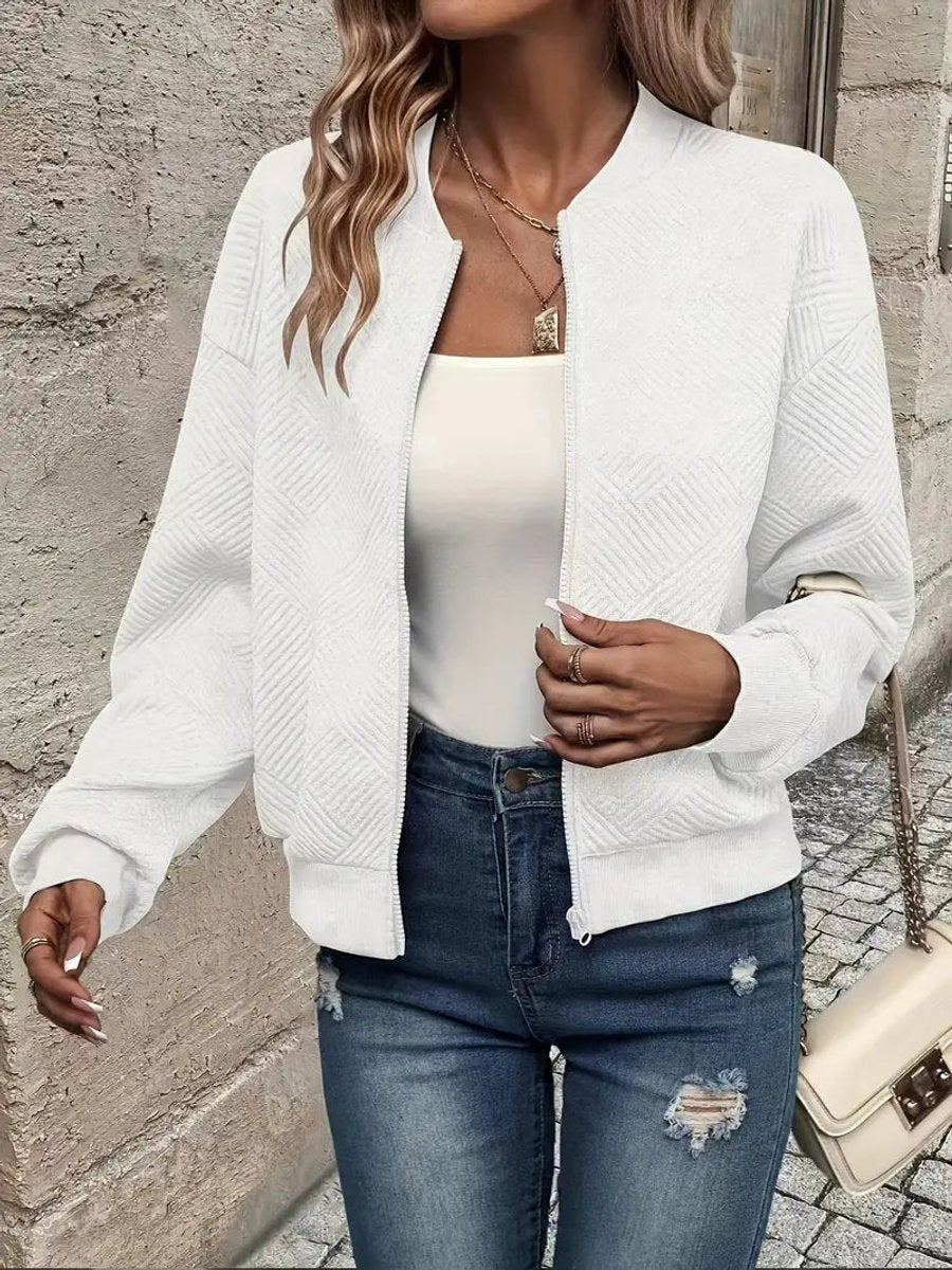 Women's Cropped Quilted Bomber Jacket