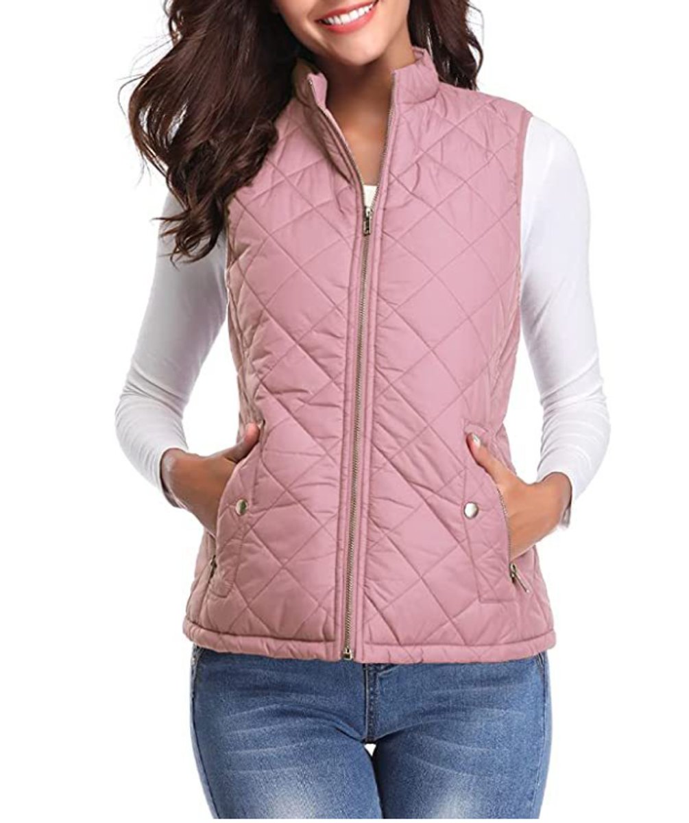Women's Snap-Pocket Quilted Puffer Vest