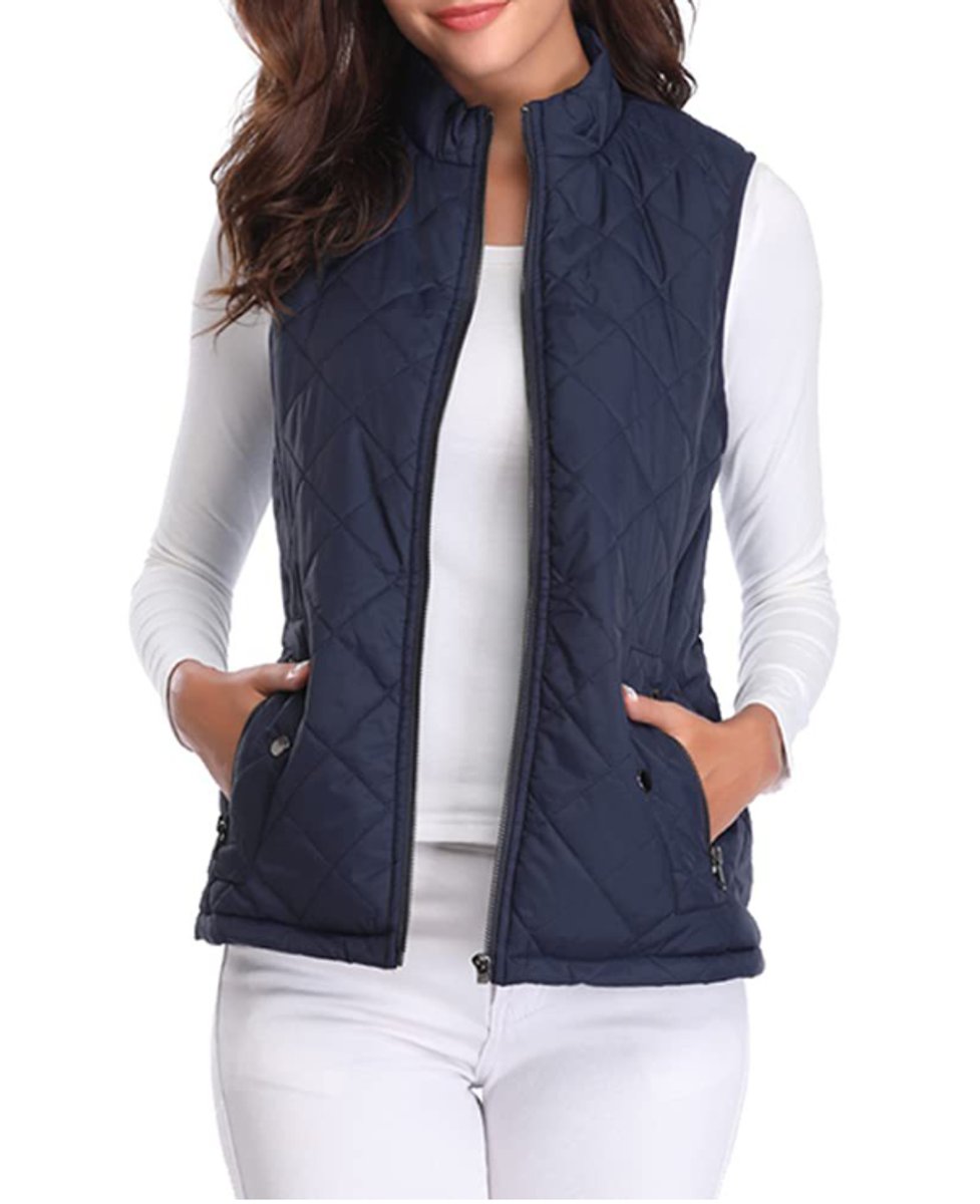 Women's Snap-Pocket Quilted Puffer Vest