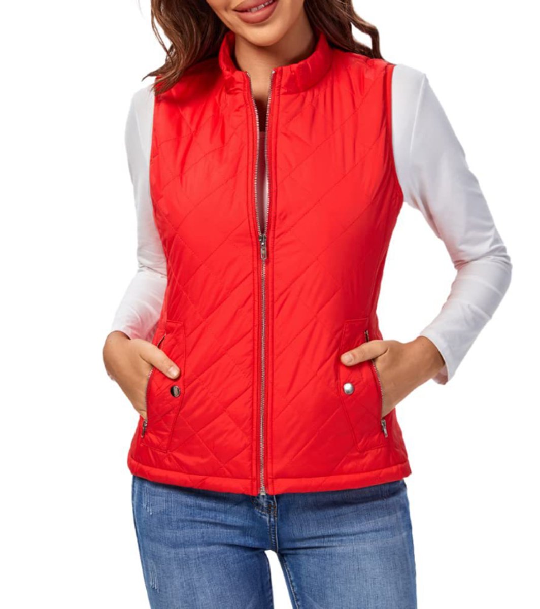 Women's Snap-Pocket Quilted Puffer Vest