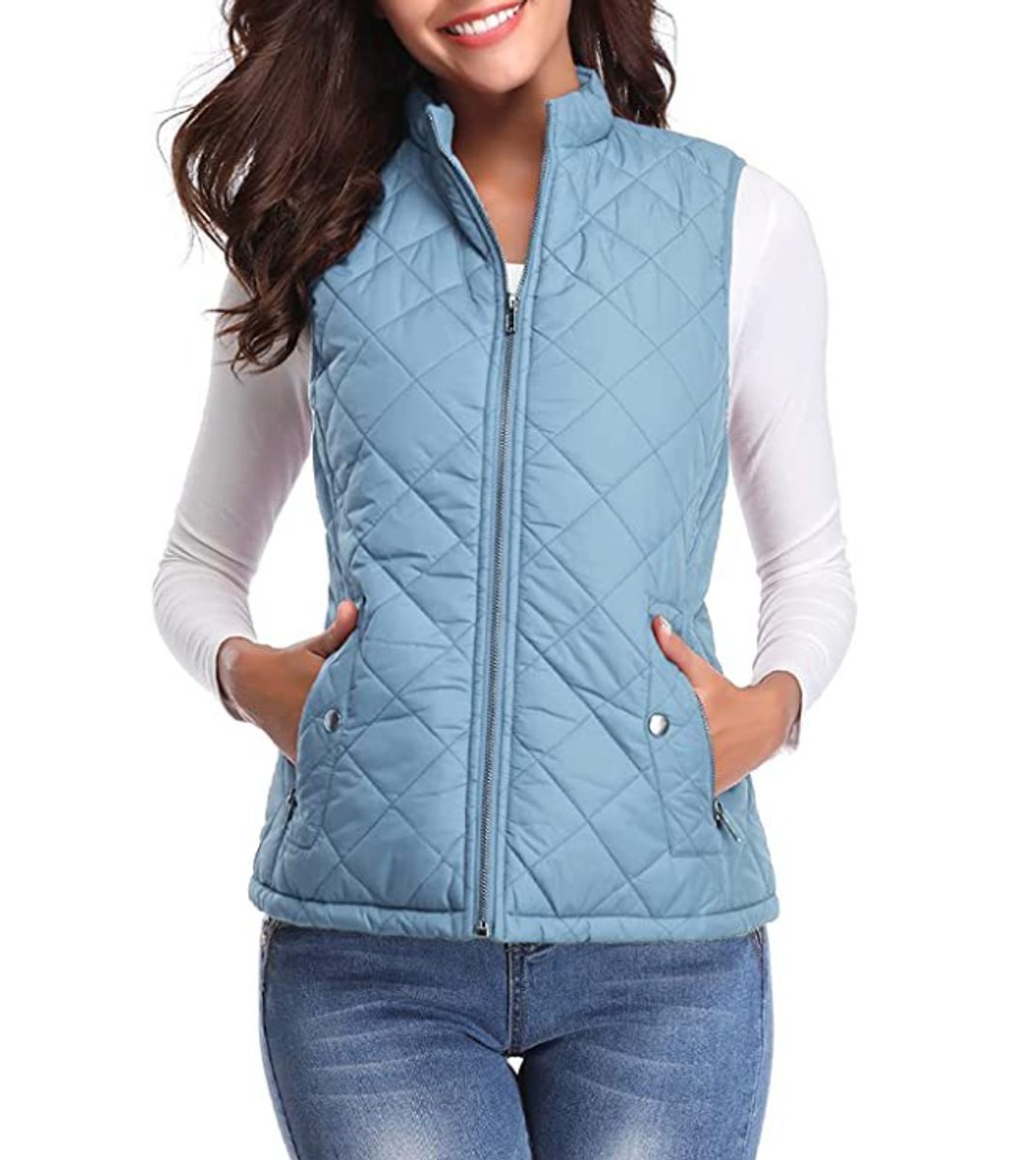 Women's Snap-Pocket Quilted Puffer Vest