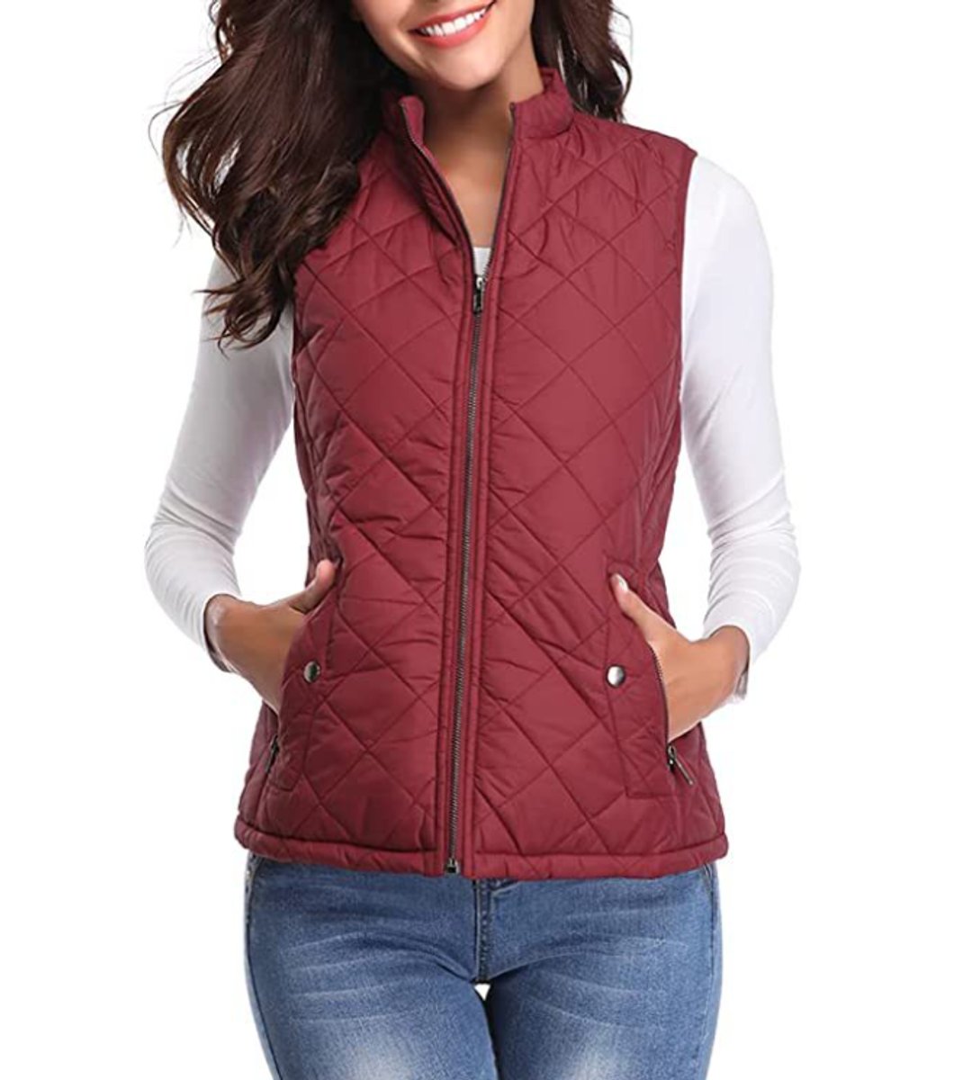 Women's Snap-Pocket Quilted Puffer Vest