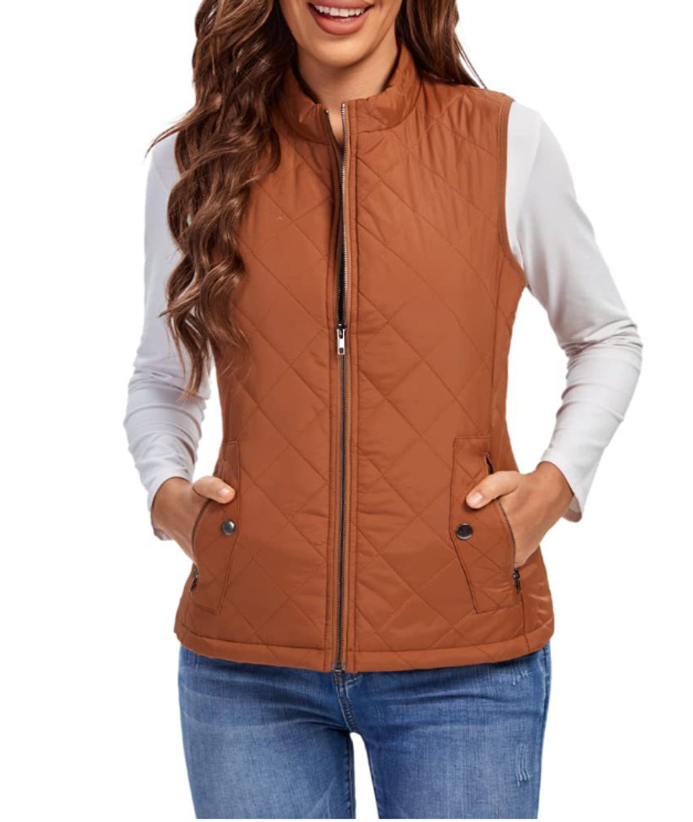 Women's Snap-Pocket Quilted Puffer Vest