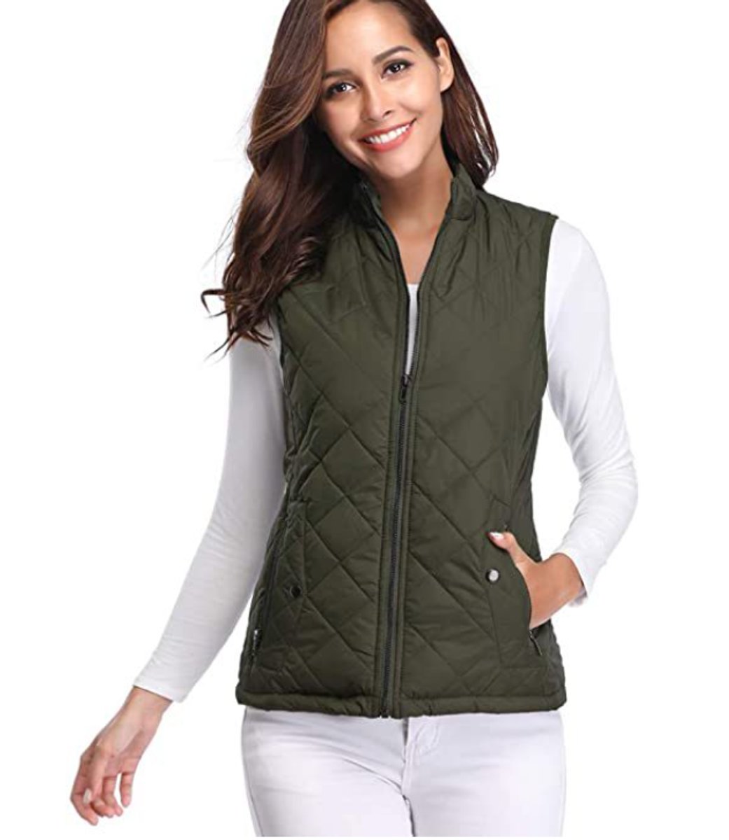 Women's Snap-Pocket Quilted Puffer Vest