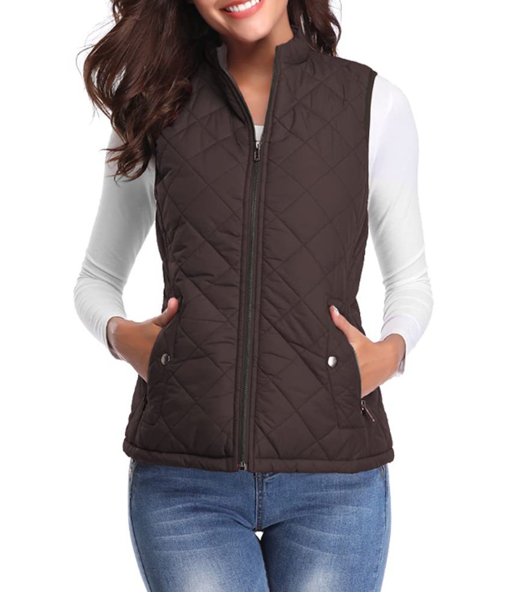 Women's Snap-Pocket Quilted Puffer Vest