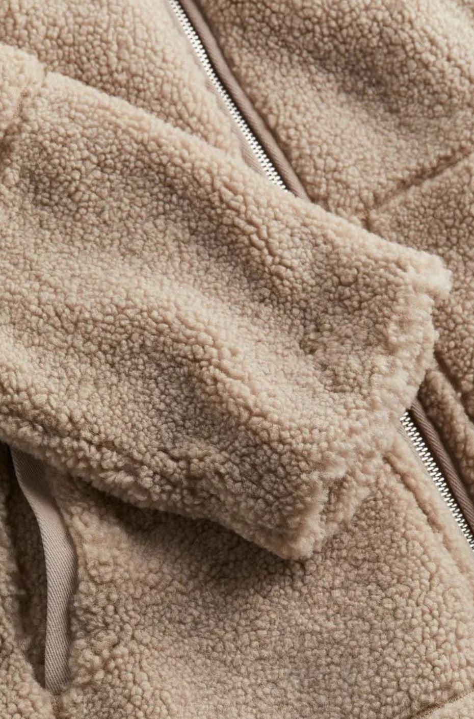 Women's Relaxed High-Neck Teddy Fleece Zip Jacket