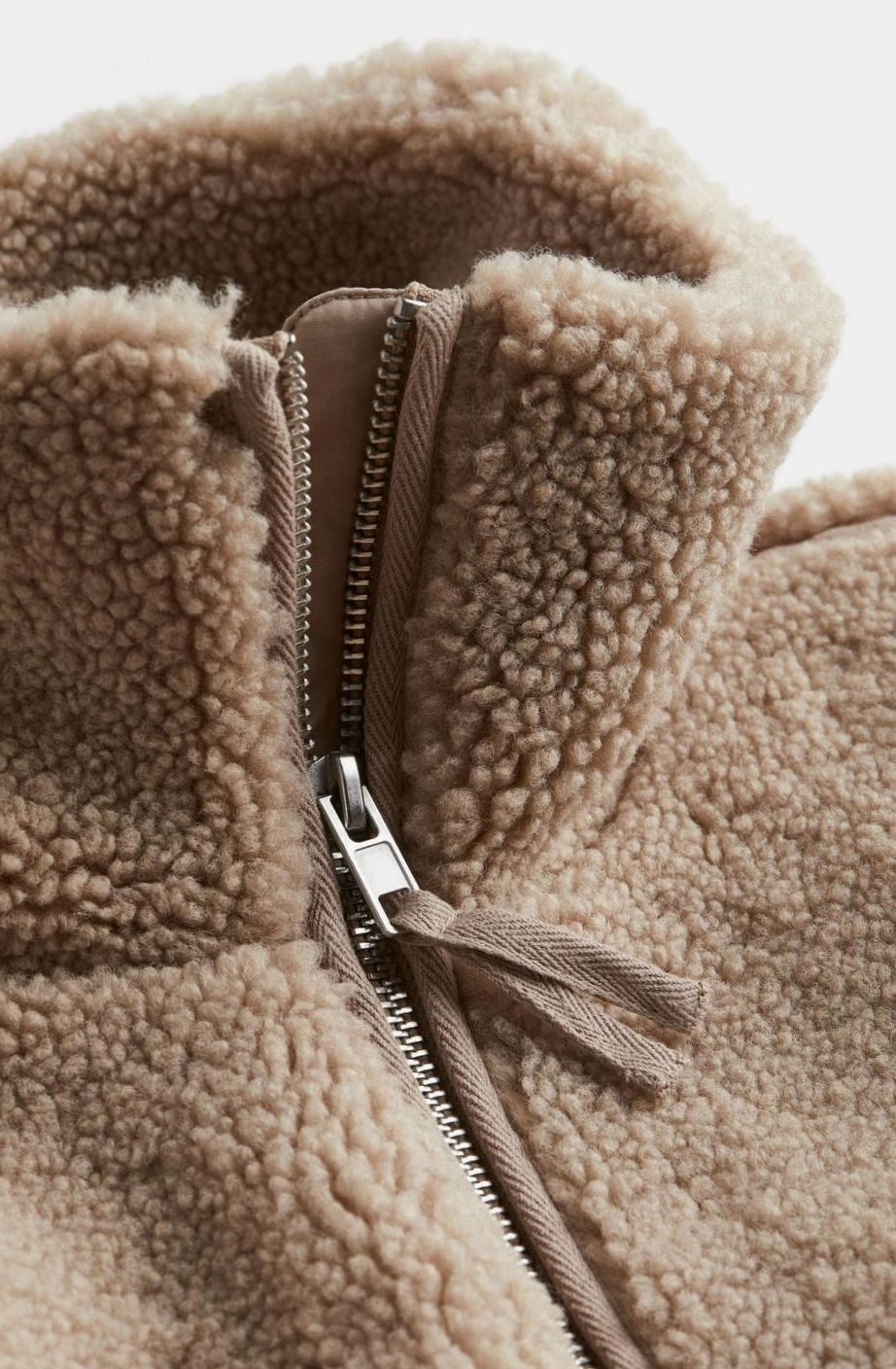 Women's Relaxed High-Neck Teddy Fleece Zip Jacket