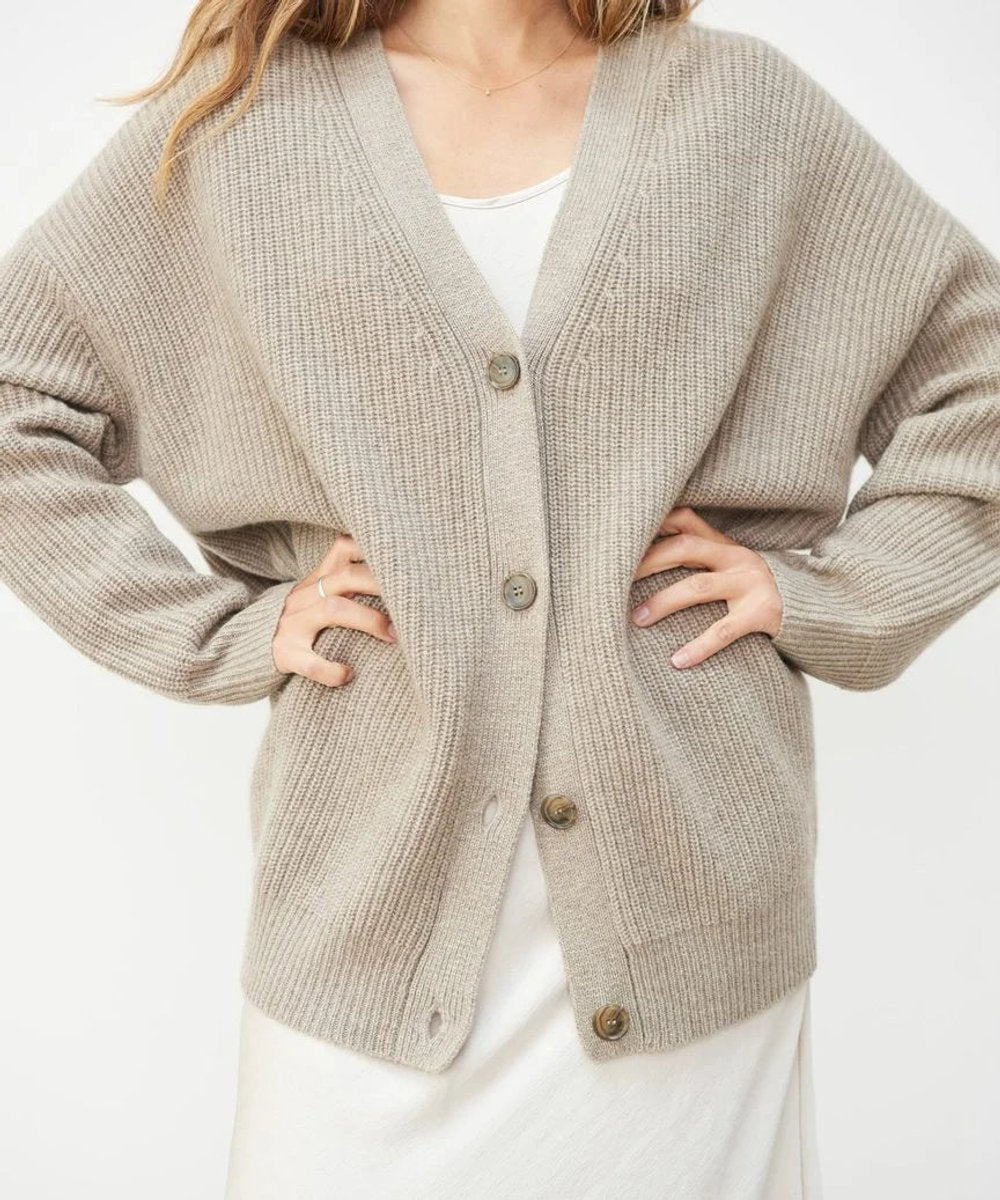 Women's Relaxed-Fit V-Neck Button-Front Cardigan