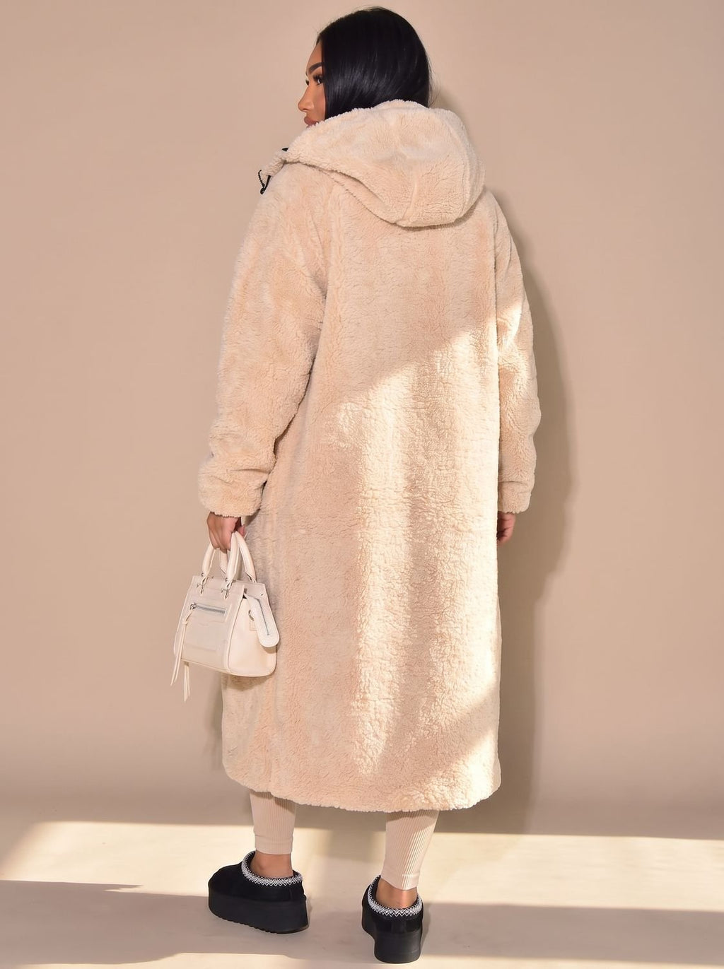 Women's Reversible Sherpa and Quilted Hooded Coat