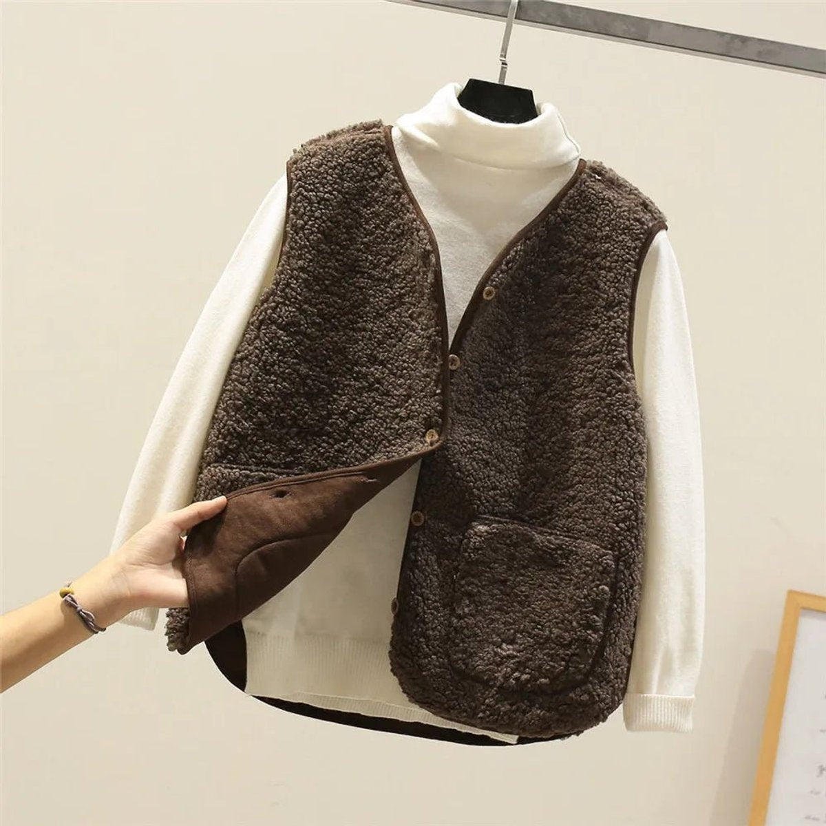 Women's Reversible Sherpa Fleece Vest