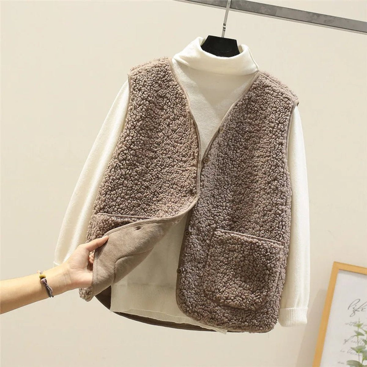 Women's Reversible Sherpa Fleece Vest