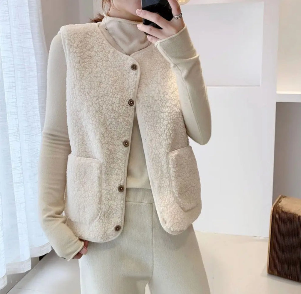 Women's Reversible Sherpa Fleece Vest