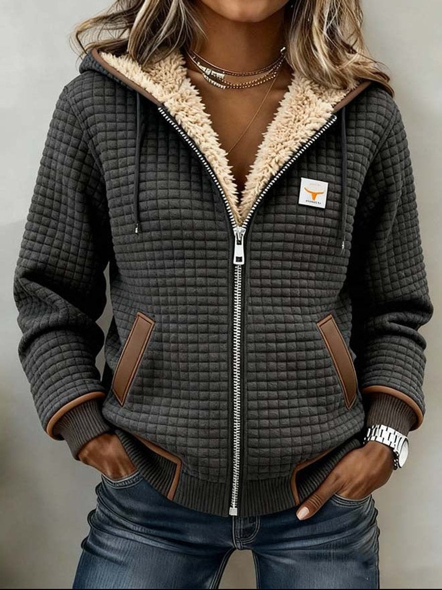 Women's Sherpa-Lined Hooded Quilted Jacket