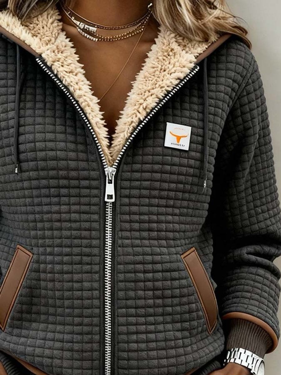 Women's Sherpa-Lined Hooded Quilted Jacket
