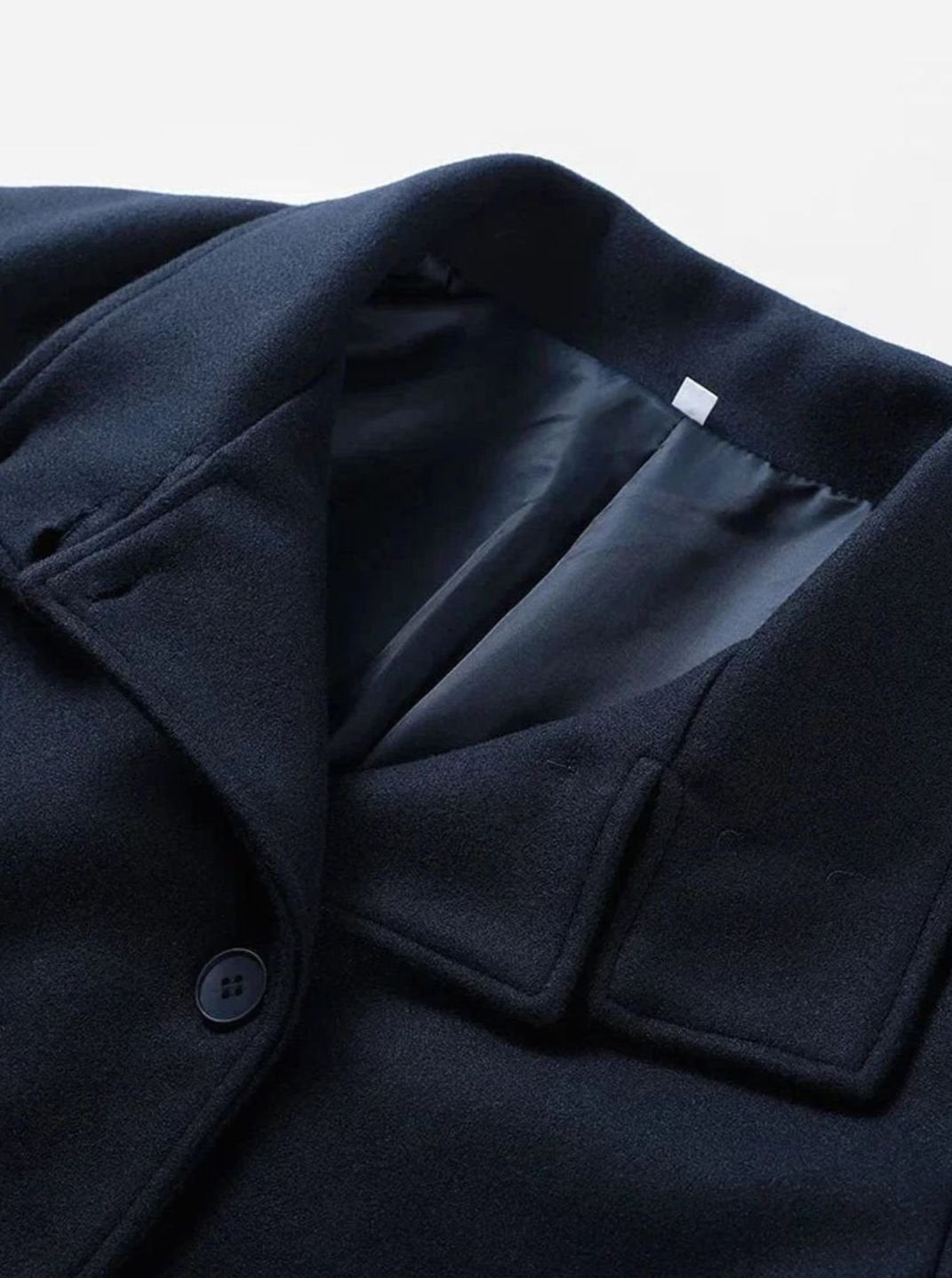 Women's Short Wool-Blend High Collar Button-Up Coat