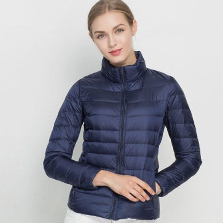 Women's Slim-Fit Lightweight Puffer Coat - White