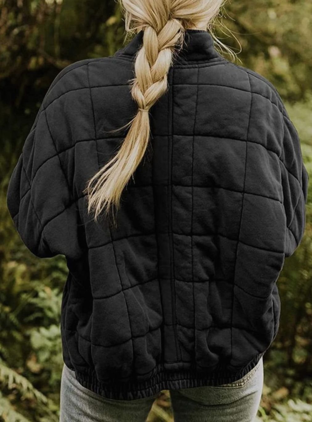 Women's Slim-Fit Diamond-Quilted Zip-Up Jacket