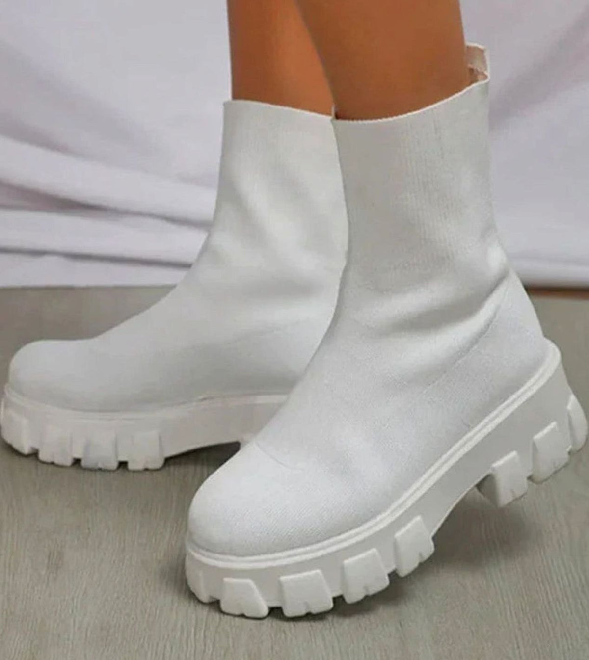 Women's Pull-On Knit Sock Boots with Lug Sole