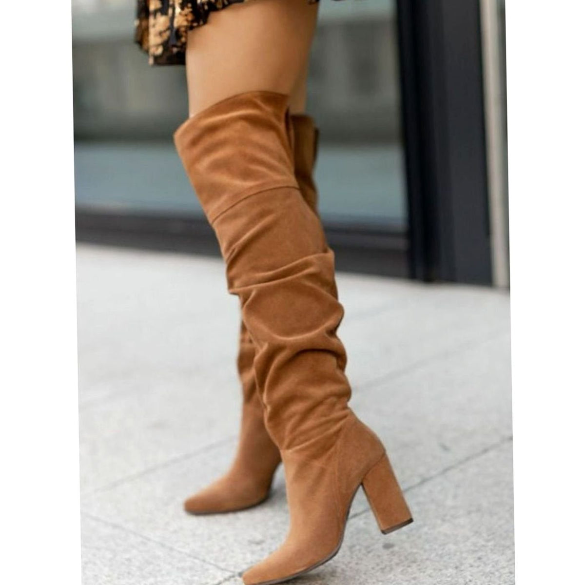 Women's Pointed-Toe Pull-On Over-the-Knee Boots - Brown