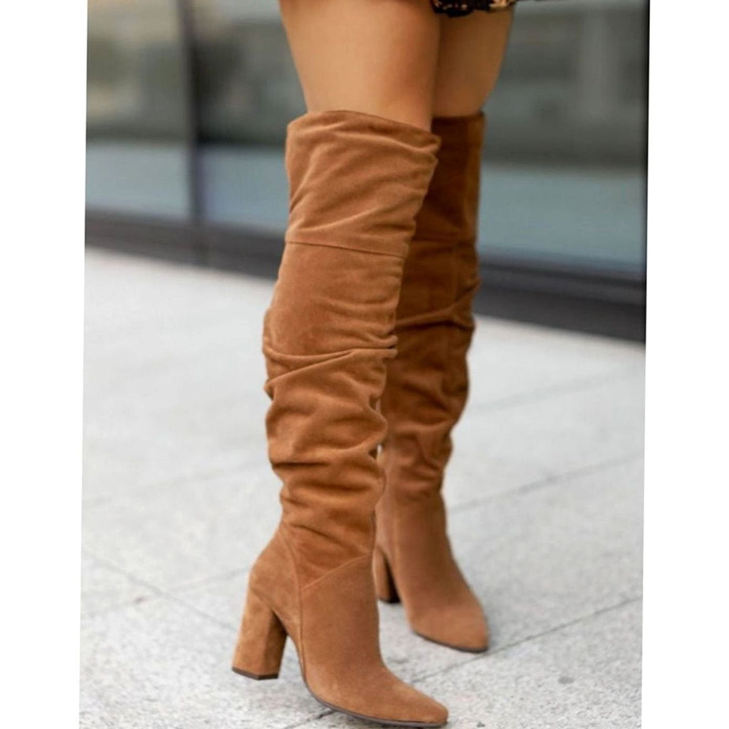 Women's Pointed-Toe Pull-On Over-the-Knee Boots