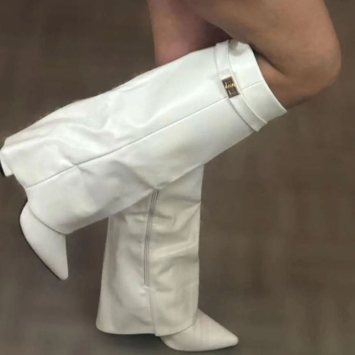 Women's Suede Knee-High Buckle Strap Boots