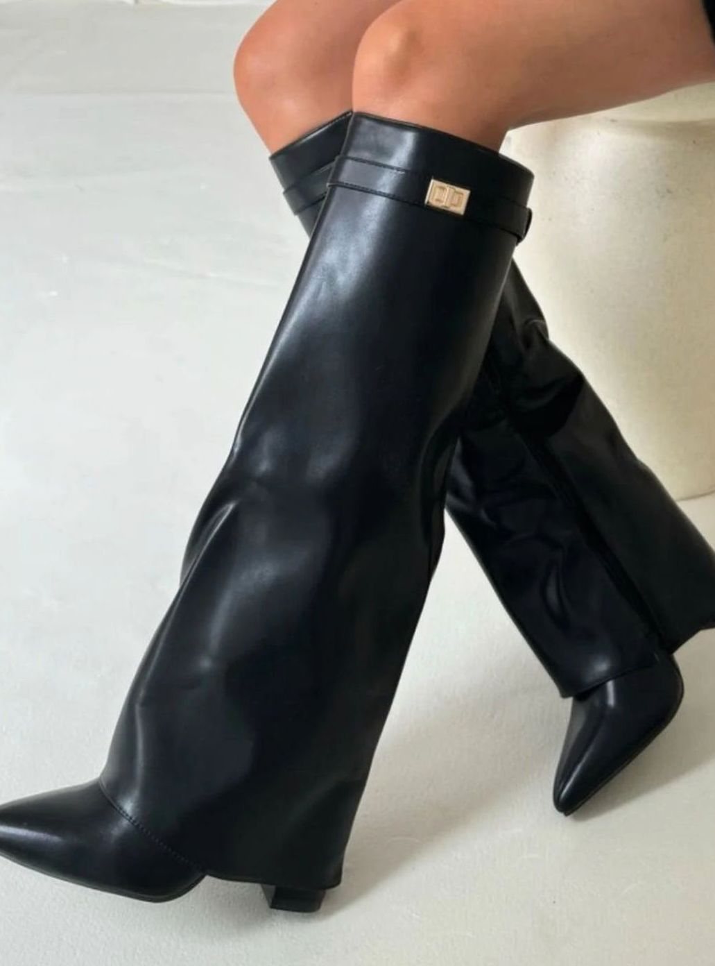 Women's Pointed-Toe Wedge Suede Tall Boots