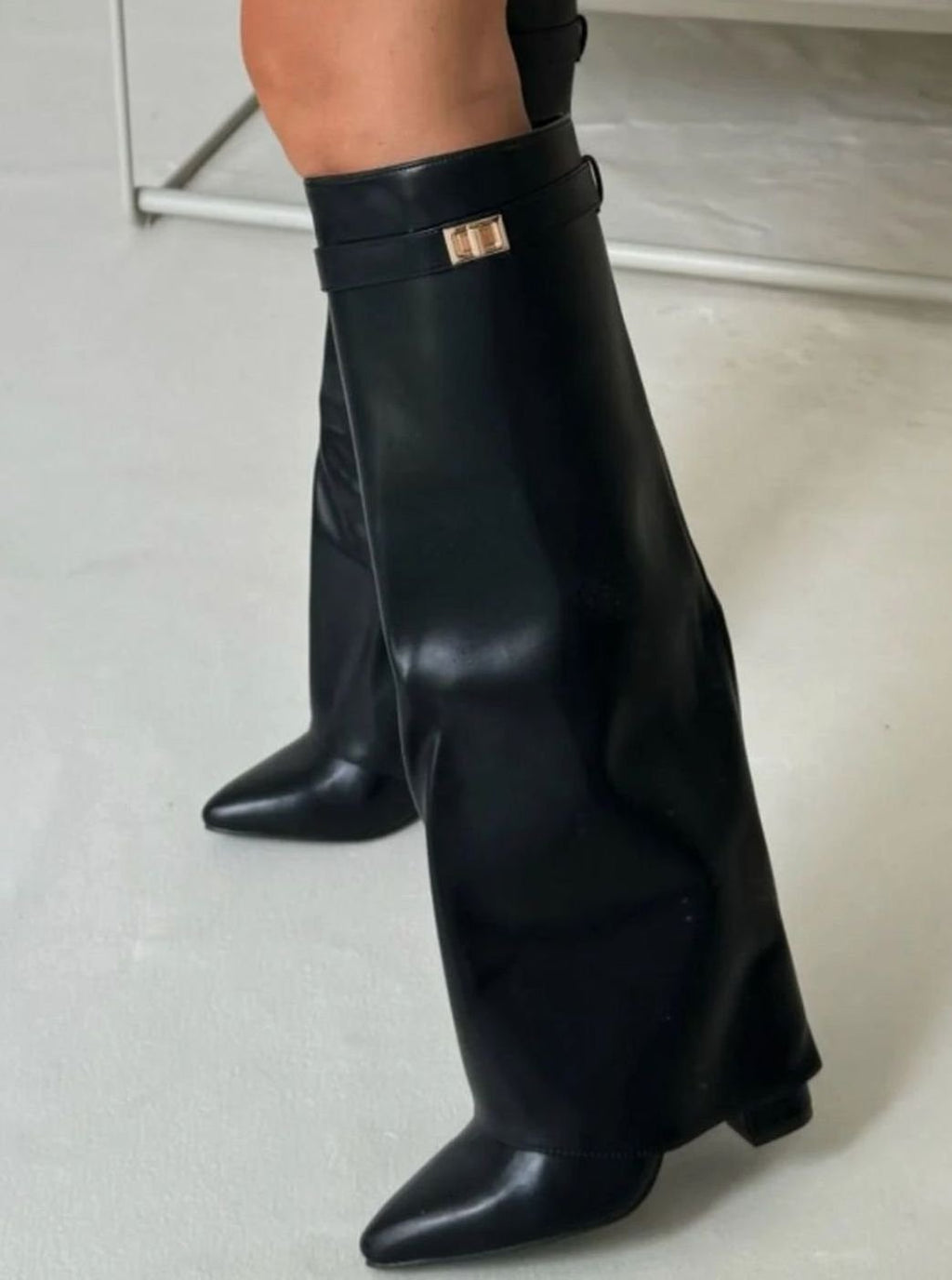 Women's Pointed-Toe Wedge Suede Tall Boots