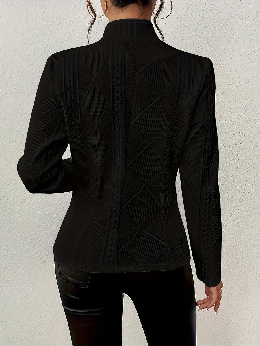 Women's Cable-Knit Open-Front Quilted Jacket