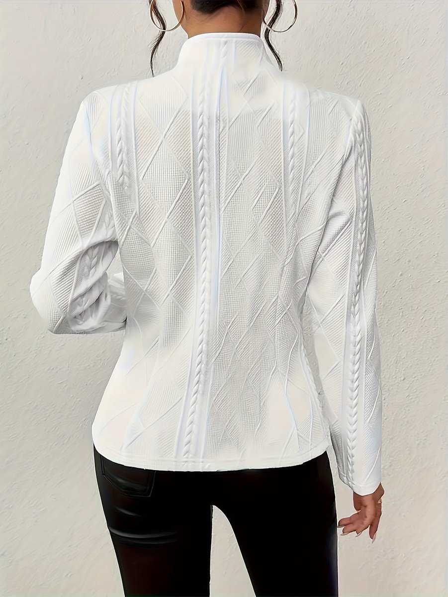 Women's Cable-Knit Open-Front Quilted Jacket