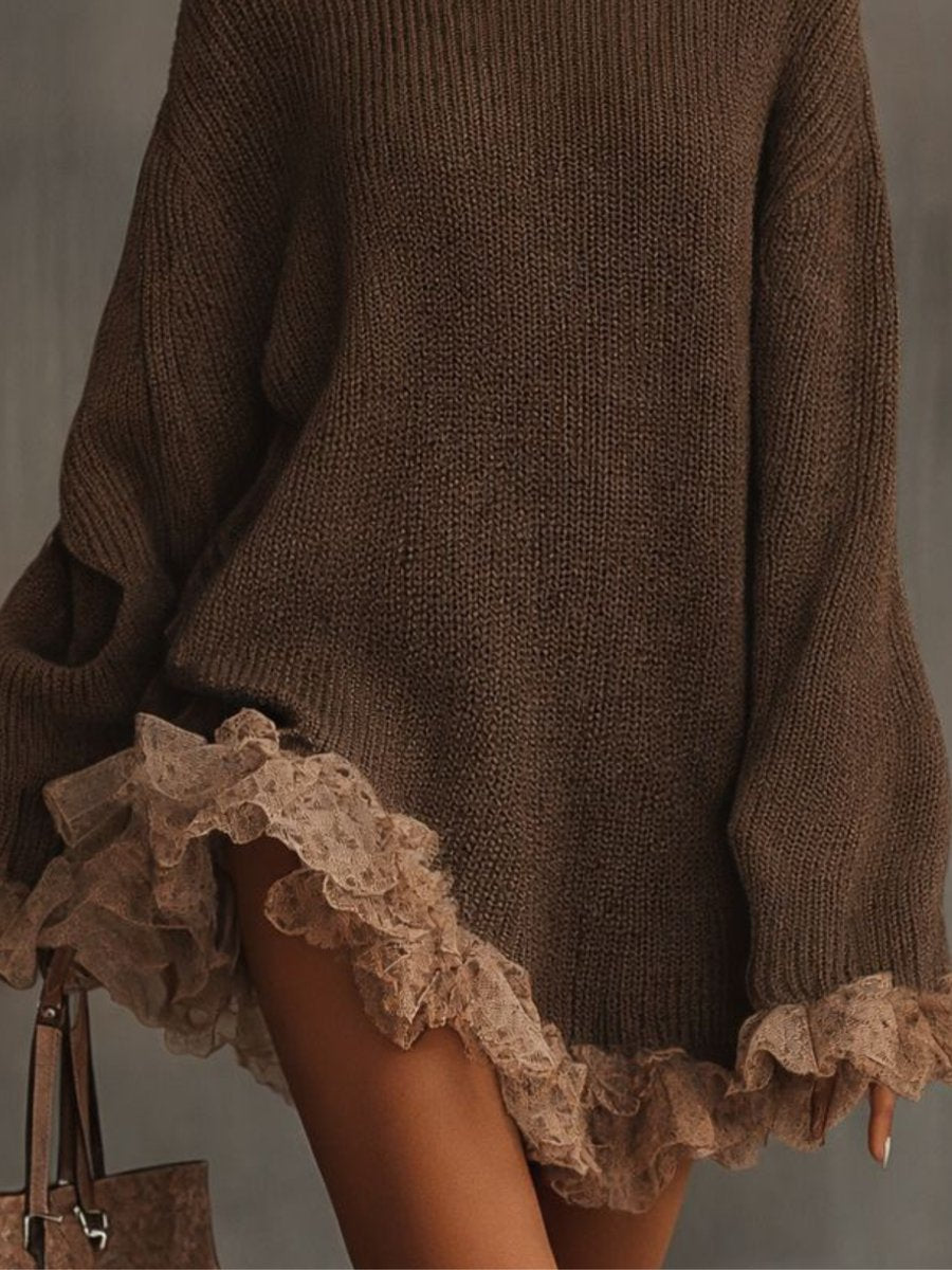 Women's Oversized Turtleneck Sweater Dress