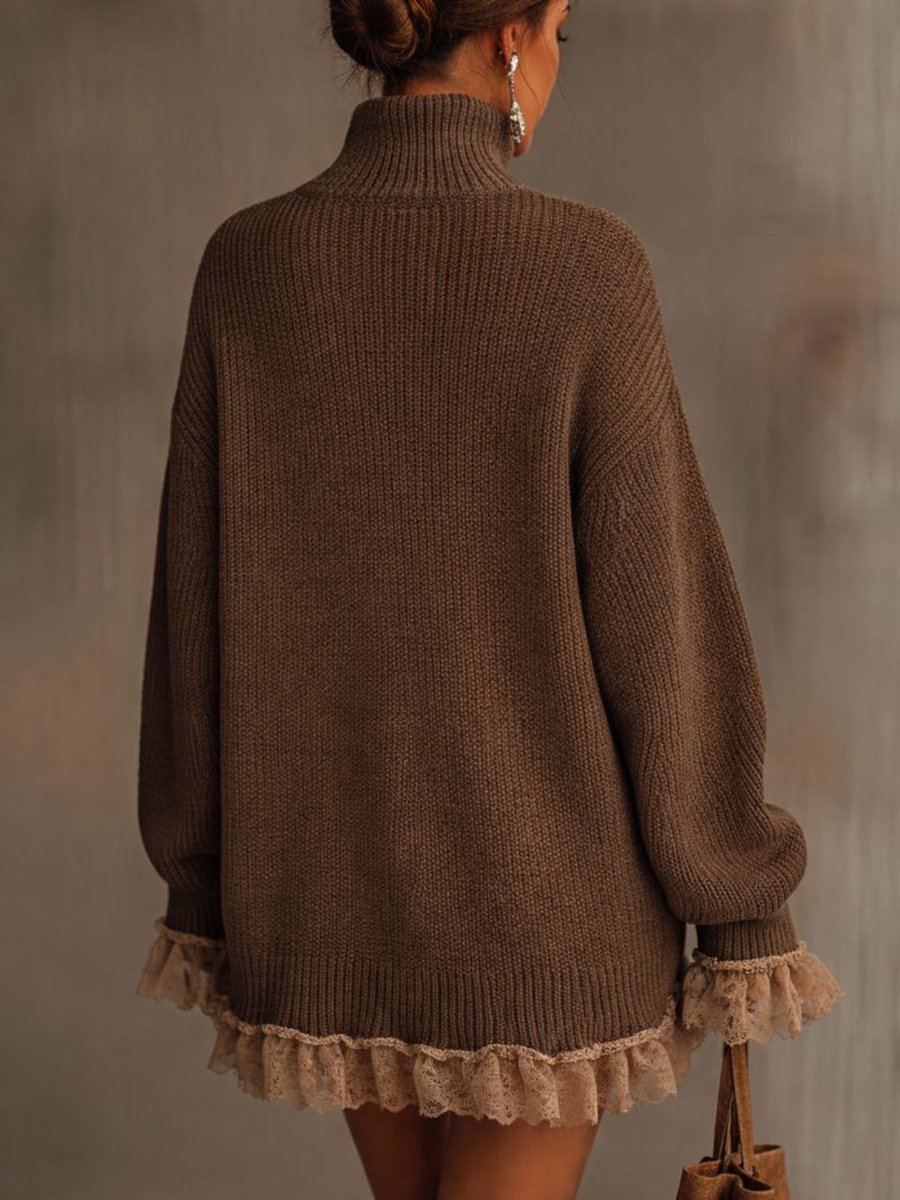 Women's Oversized Turtleneck Sweater Dress
