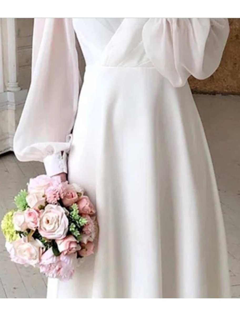 Women's Puff Sleeve Wedding Guest Midi Dress